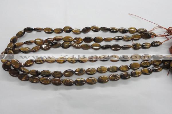 CTE301 15.5 inches 8*12mm oval yellow tiger eye gemstone beads