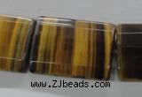 CTE317 15.5 inches 25*35mm faceted rectangle yellow tiger eye beads