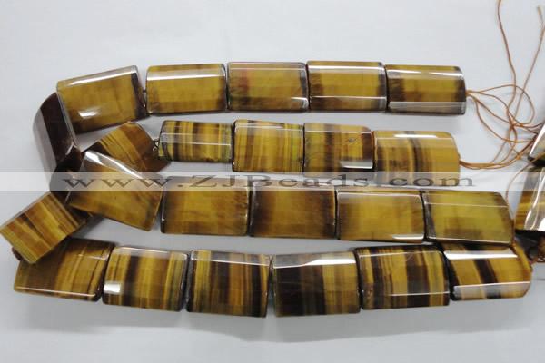 CTE317 15.5 inches 25*35mm faceted rectangle yellow tiger eye beads