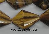 CTE333 15.5 inches 22*30mm pyramid yellow tiger eye gemstone beads