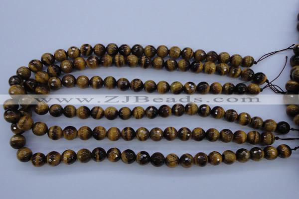 CTE423 15.5 inches 10mm faceted round yellow tiger eye beads