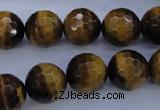 CTE425 15.5 inches 14mm faceted round yellow tiger eye beads