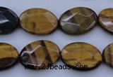 CTE431 15.5 inches 15*20mm faceted oval yellow tiger eye beads