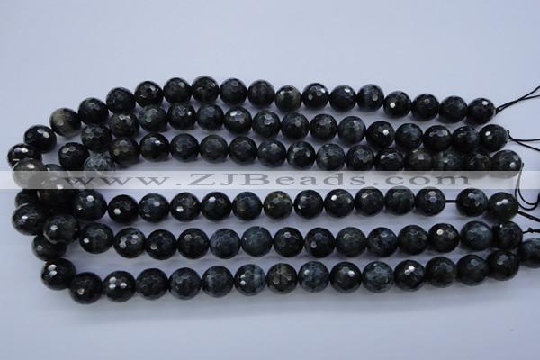 CTE444 15.5 inches 12mm faceted round blue tiger eye beads