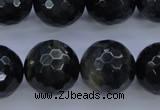 CTE447 15.5 inches 18mm faceted round blue tiger eye beads