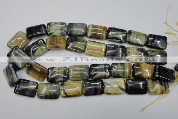 CTE578 15.5 inches 18*25mm rectangle golden & blue tiger eye beads