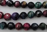 CTE581 15.5 inches 6mm faceted round colorful tiger eye beads