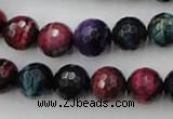 CTE583 15.5 inches 10mm faceted round colorful tiger eye beads