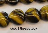 CTE632 15.5 inches 20*20mm heart yellow tiger eye beads wholesale