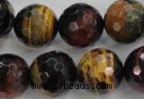 CTE717 15.5 inches 18mm faceted round mixed color tiger eye beads