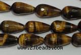 CTE761 15.5 inches 10*20mm faceted teardrop yellow tiger eye beads