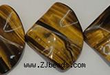 CTE845 15.5 inches 30*40mm wavy triangle yellow tiger eye beads