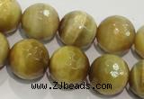 CTE904 15.5 inches 12mm faceted round golden tiger eye beads
