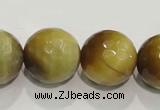 CTE907 15.5 inches 18mm faceted round golden tiger eye beads