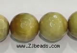 CTE908 15.5 inches 20mm faceted round golden tiger eye beads