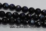 CTE931 15.5 inches 6mm faceted round dyed blue tiger eye beads