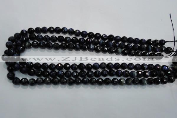 CTE931 15.5 inches 6mm faceted round dyed blue tiger eye beads