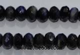 CTE941 15.5 inches 6*10mm faceted rondelle dyed blue tiger eye beads