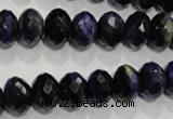 CTE942 15.5 inches 8*12mm faceted rondelle dyed blue tiger eye beads