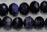 CTE944 15.5 inches 12*16mm faceted rondelle dyed blue tiger eye beads