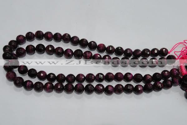 CTE972 15.5 inches 8mm faceted round dyed red tiger eye beads