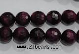 CTE973 15.5 inches 10mm faceted round dyed red tiger eye beads