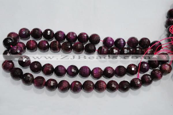 CTE974 15.5 inches 12mm faceted round dyed red tiger eye beads