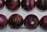 CTE977 15.5 inches 18mm faceted round dyed red tiger eye beads