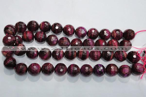 CTE977 15.5 inches 18mm faceted round dyed red tiger eye beads