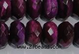 CTE984 15.5 inches 12*16mm faceted rondelle dyed red tiger eye beads