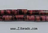CTE988 15.5 inches 6*12mm tube dyed red tiger eye beads wholesale