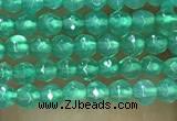 CTG1007 15.5 inches 2mm faceted round tiny green agate beads
