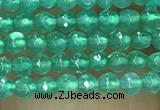 CTG1007 15.5 inches 2mm faceted round tiny green agate beads