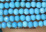 CTG1055 15.5 inches 2mm faceted round tiny turquoise beads