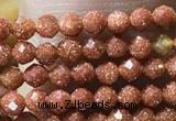 CTG1066 15.5 inches 2mm faceted round tiny goldstone beads