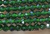 CTG1068 15.5 inches 2mm faceted round tiny green goldstone beads