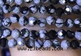 CTG1072 15.5 inches 2mm faceted round tiny snowflake obsidian beads