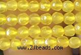 CTG1112 15.5 inches 3mm faceted round tiny yellow agate beads