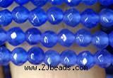 CTG1114 15.5 inches 3mm faceted round tiny blue agate beads