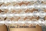 CTG1123 15.5 inches 3mm faceted round tiny white crystal beads