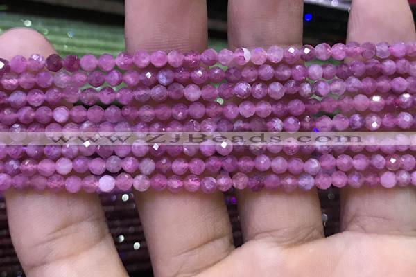 CTG1136 15.5 inches 3mm faceted round tiny imitation ruby beads
