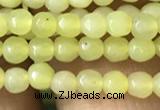 CTG1148 15.5 inches 3mm faceted round tiny lemon jade beads