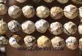 CTG1158 15.5 inches 3mm faceted round tiny picture jasper beads