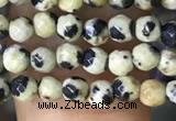 CTG1160 15.5 inches 3mm faceted round tiny dalmatian jasper beads