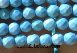 CTG1174 15.5 inches 3mm faceted round tiny turquoise beads