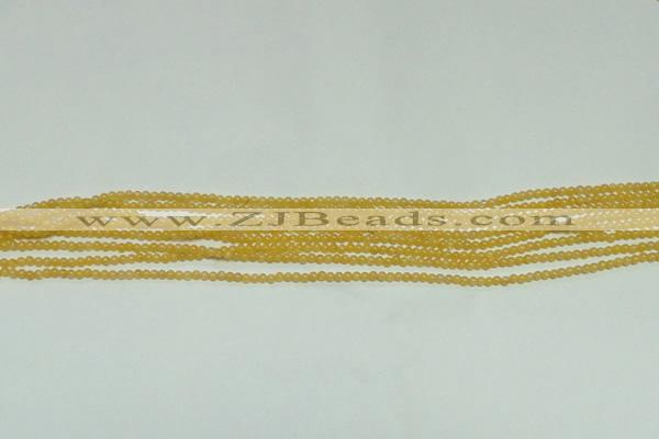 CTG118 15.5 inches 2mm round tiny yellow jade beads wholesale