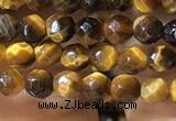 CTG1184 15.5 inches 3mm faceted round tiny yellow tiger eye beads