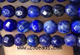 CTG1194 15.5 inches 3mm faceted round tiny dyed lapis lazuli beads