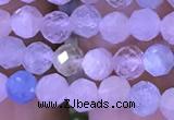 CTG1206 15.5 inches 4mm faceted round tiny morganite beads