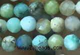 CTG1211 15.5 inches 4mm faceted round tiny chrysocolla beads